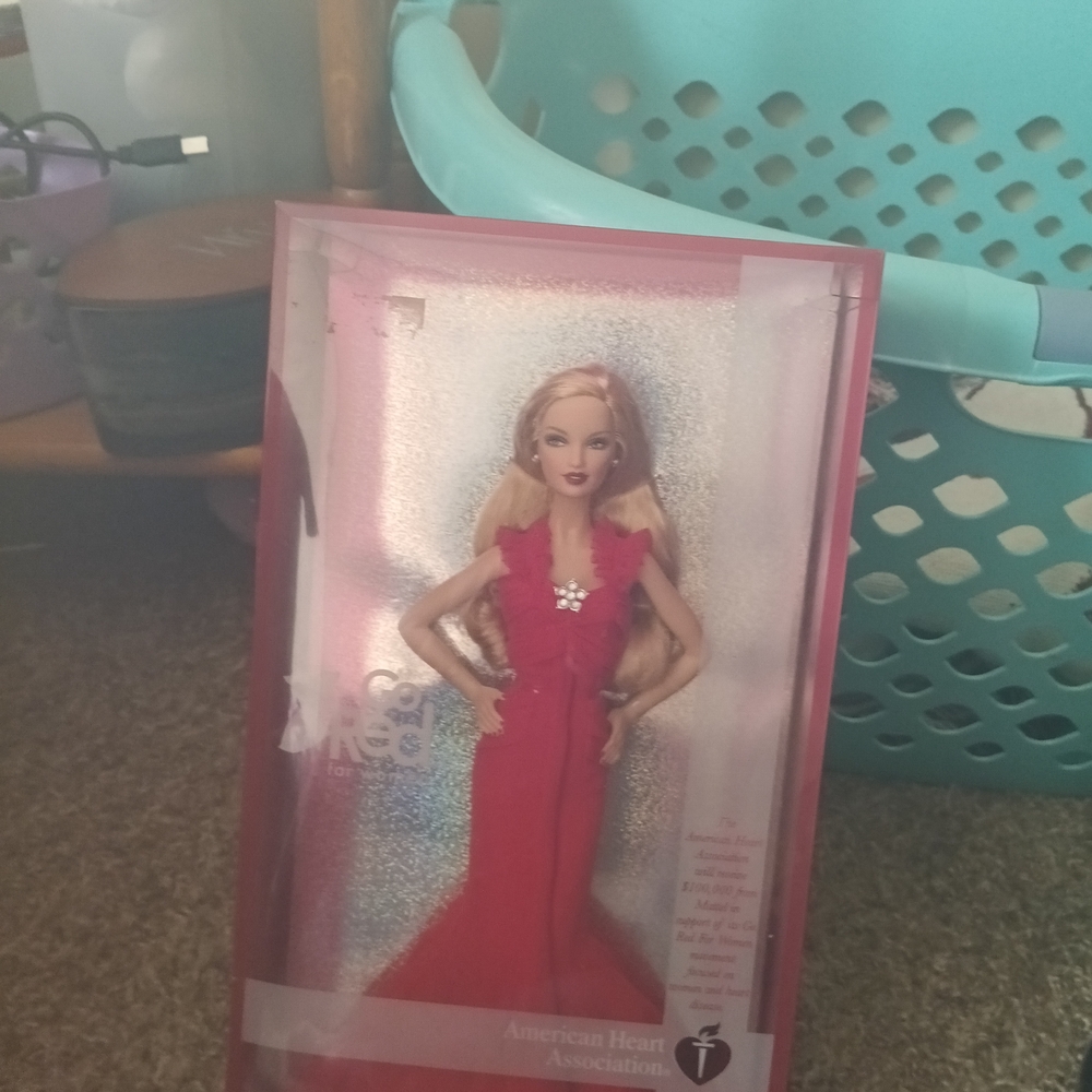 Elegant Red Doll with Blonde Hair